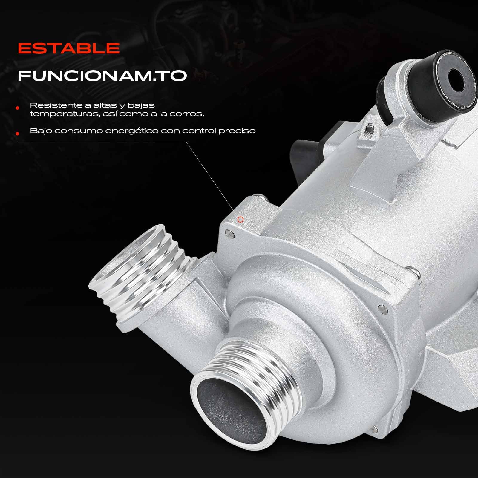 Frankberg Bomba de agua refrigeración del motor eléctrica 4 Polos | Compatible con: Serie 1 Convertible E88, Serie 1 E81, Serie 3 Coupé E92, Serie 3 Touring E91, Serie 3 E90
