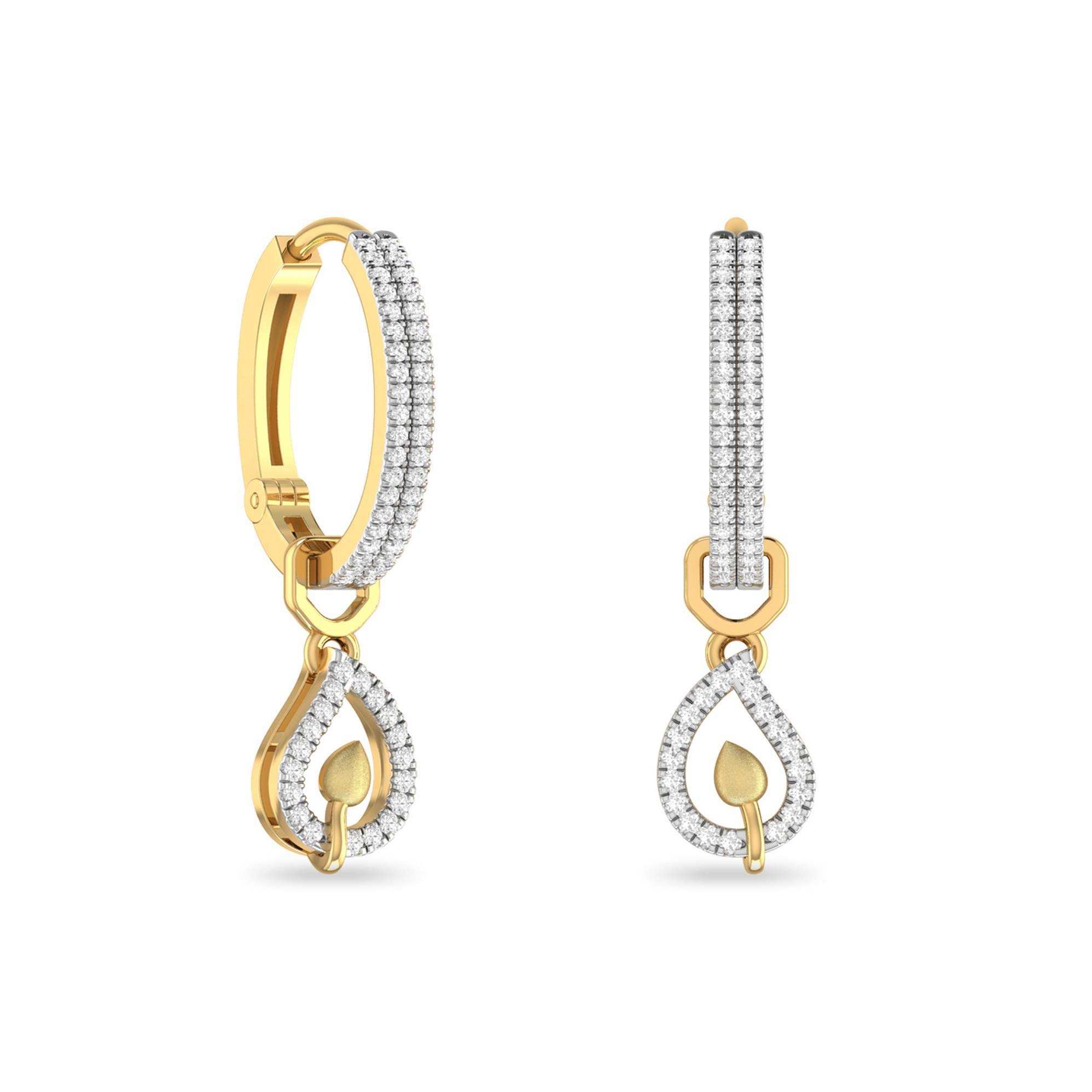 Yellow Gold and Solitaire Stud Earrings for Women-image-40