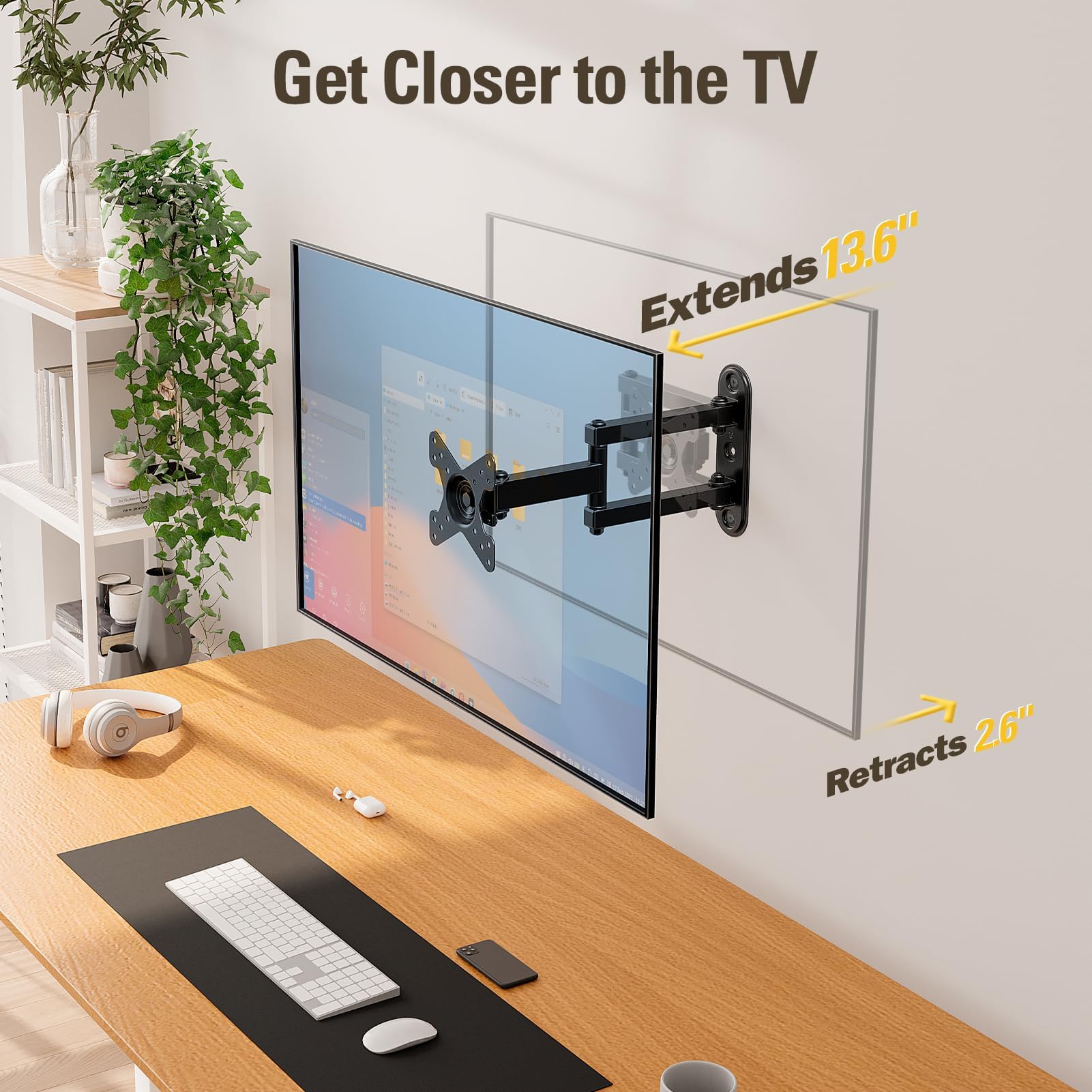 Mounting Dream Full Motion Monitor TV Mount for 10-26 Inch TVs up to 33lbs — Amazon image 2