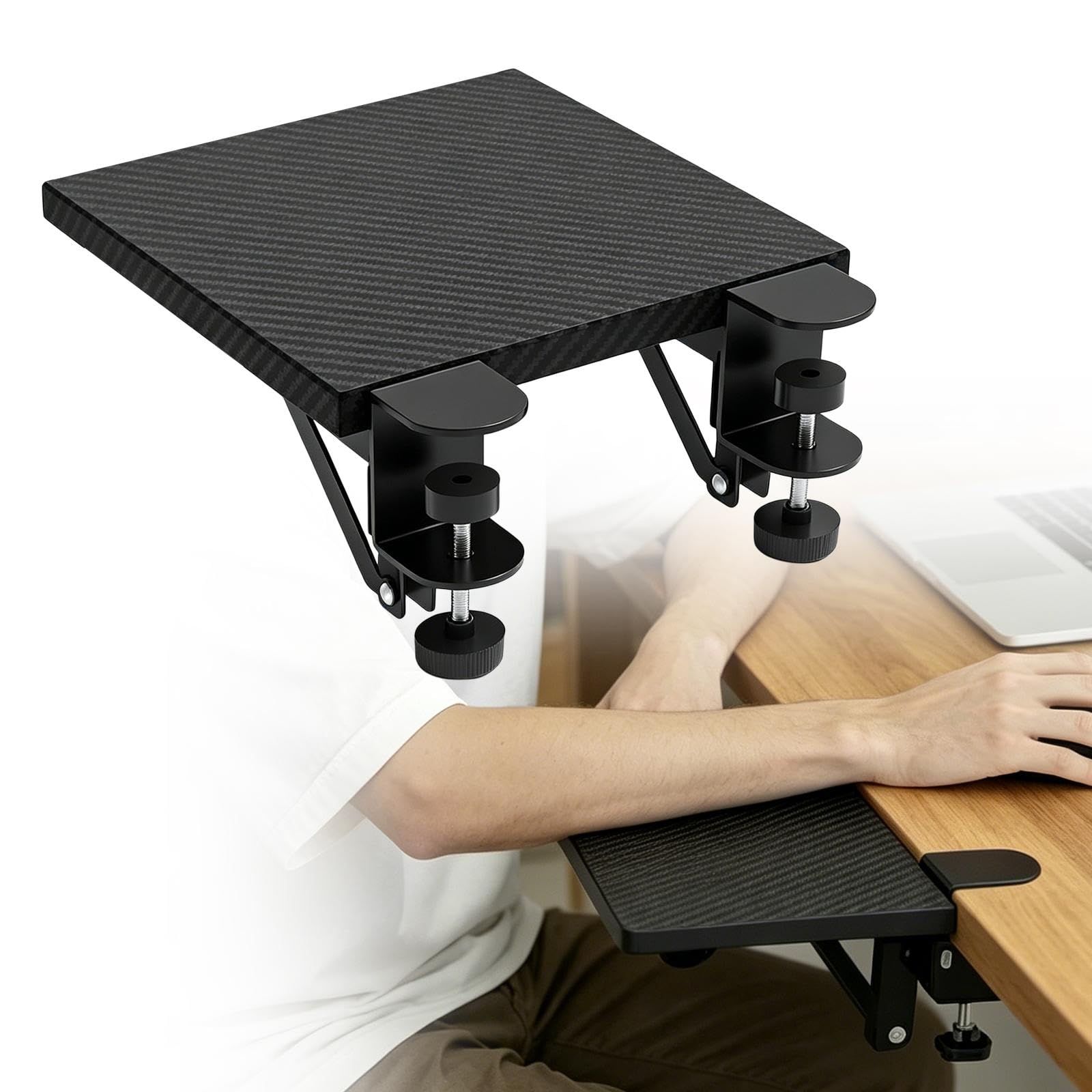 Plateau D'extension De Bureau D'ordinateur 20 X 24 cm, Plateau D'extension Bureau, Support Ergonomique Bureaus, Support De Repose-Poignet Pliable À 90° Pour La Maison, Le Bureaus Et Les Jeux