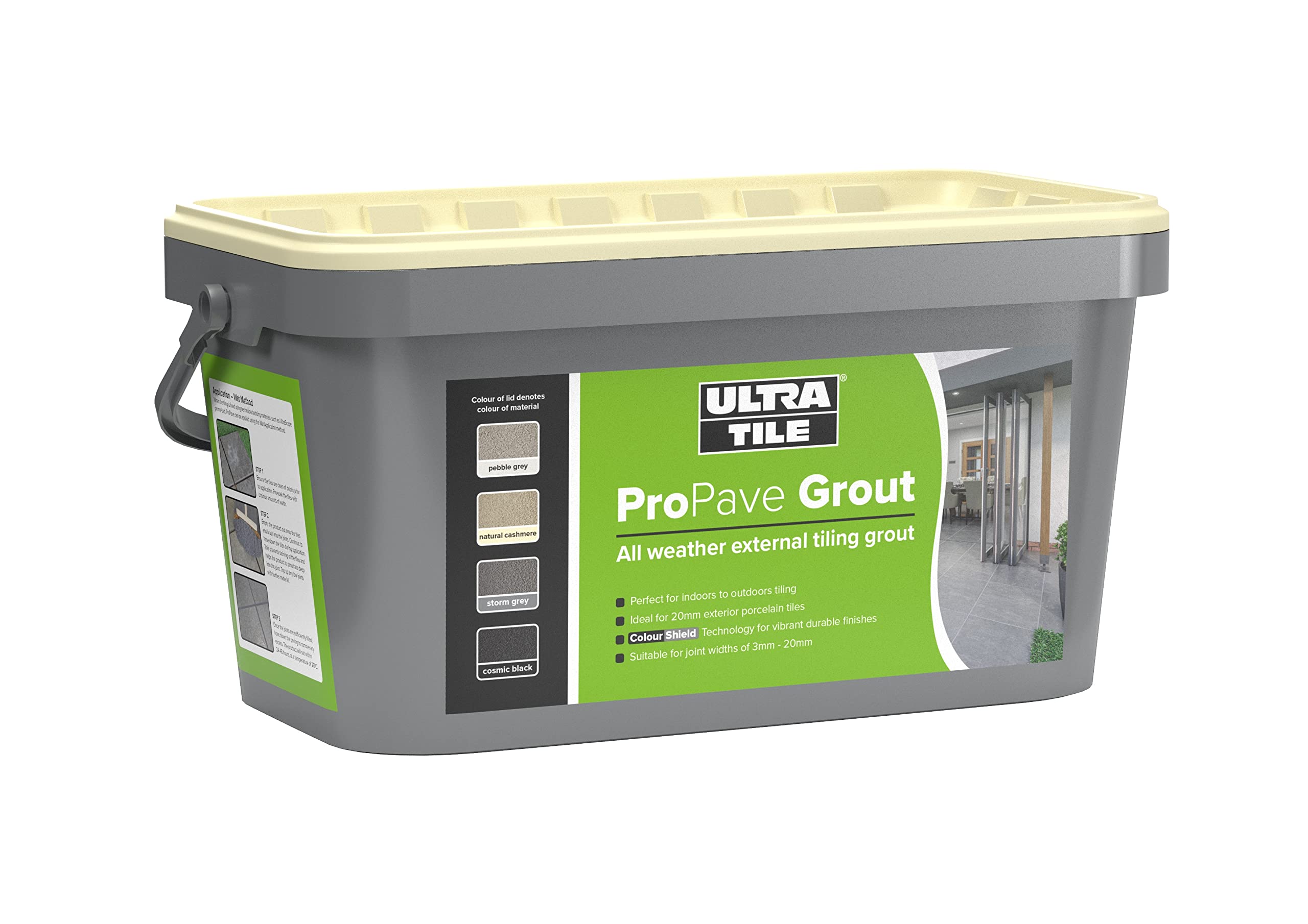 UltraTile External Tile Grout | Outdoor Tiles Paving Slabs Concrete Flags | Natural Cashmere | All Weather Grout | 15KG