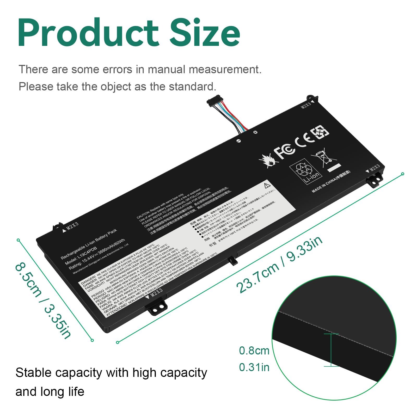 ASUNCELL Batteria L19C4PDB 15.44V 60Wh Per Lenovo ThinkBook 14 E 15 – Compatibile Con Serie G2, G3, G4, Yoga ITL – 1 Anno Di Garanzia