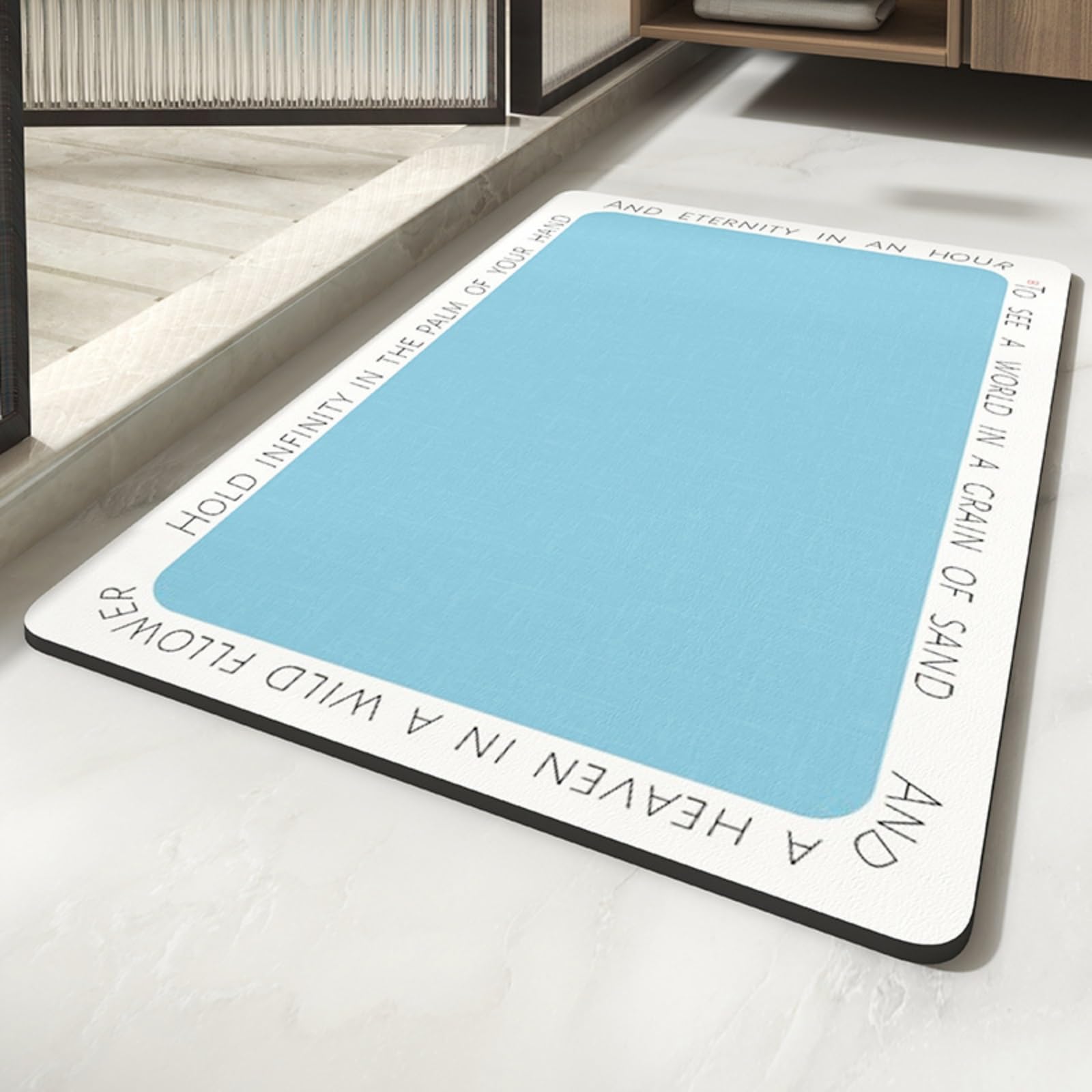 Tapis de bain lavable pour dessous de porte de douche et petite salle d'eau