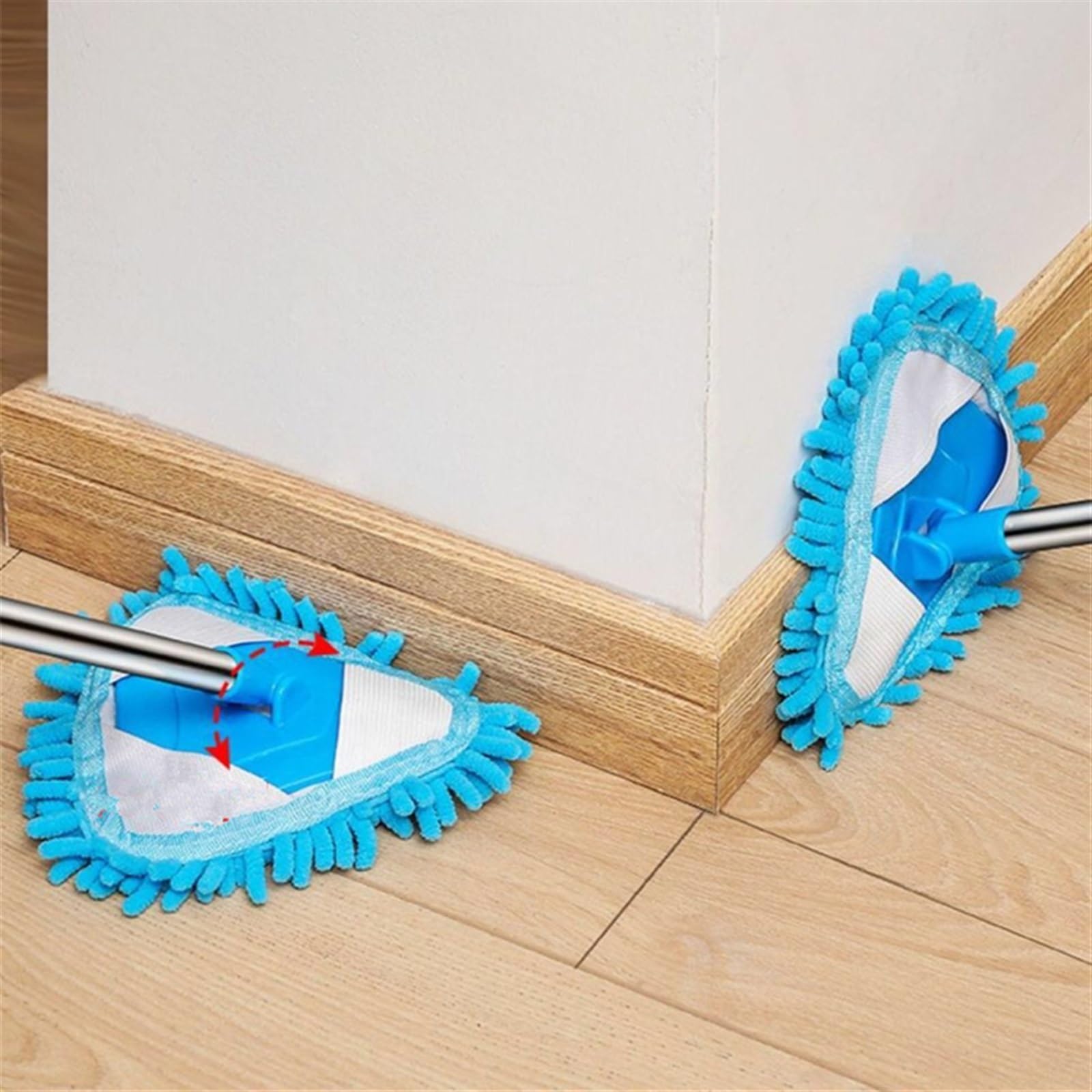 Wischmopp, Haushaltsmopp, einziehbarer dreieckiger Mopp, Kehrwand, Decke, Fliesen, tragbar, für die Haushaltsreinigung, Fenster, Boden, Treppe, Staub, Eckenentferner Learned extensively