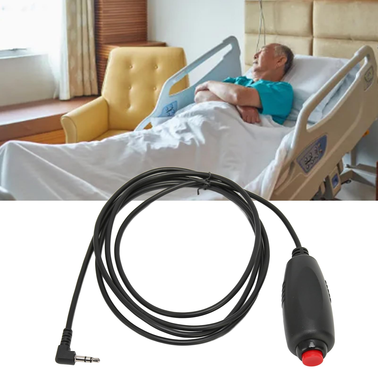 Câble de Bouton d'Appel d'Infirmière 3,5 mm, Longueur 1,8 m, Étanche