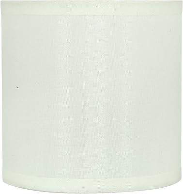 Aspen Creative 31001A Small Hardback Drum Shape Chandelier Clip-On Lamp Shade, Off White, 5