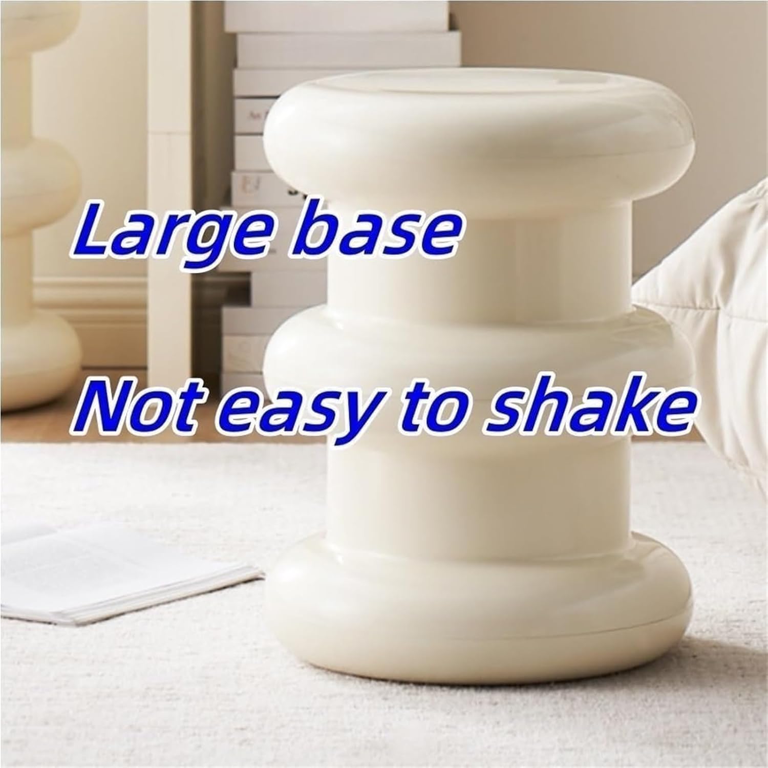 ABS Plastic Low Stool Foot Rest Entrance Shoe-Changing Stools Corner Side Table for Living Room Small Space