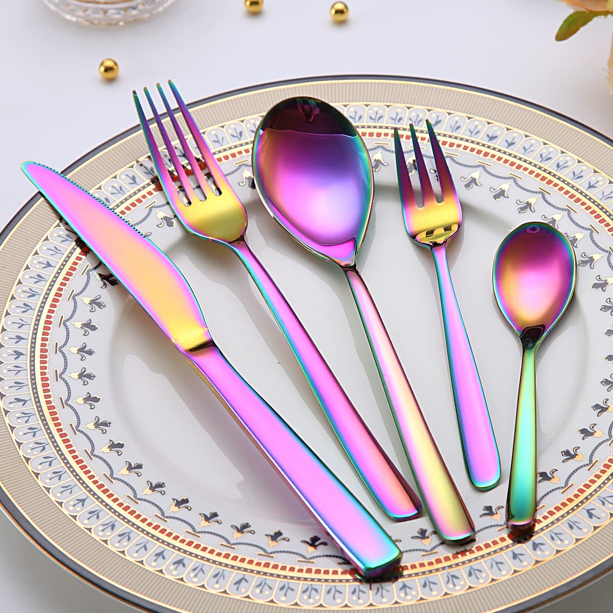 Set Posate 30 Pezzi Berglander - Acciaio Inox Con Placcatura Titanio Colorata, Servizio Per 6 Persone, Multicolor - 3