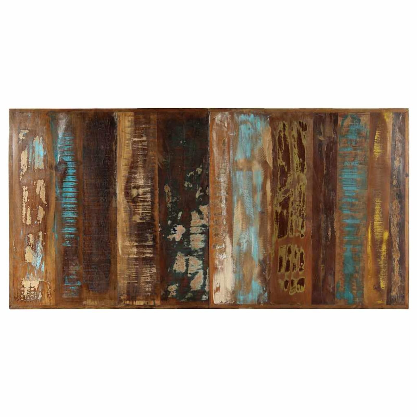 Gecheer Tavolo da Pranzo in Legno di Recupero e Acciaio, 140x70x75 cm, per Sala da Pranzo e Cucina 247439