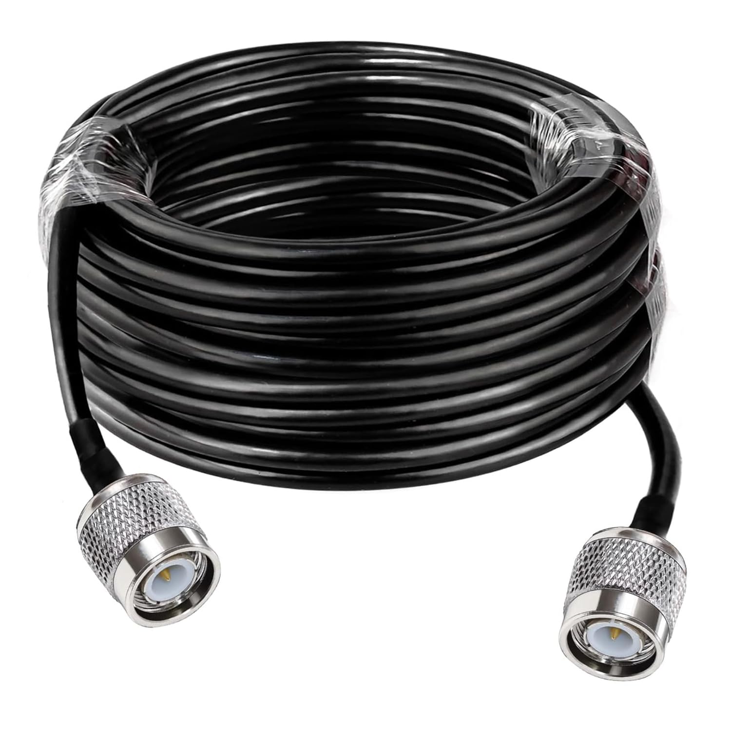 Fyearfly Câble d'Extension TNC de 15 m, Câble de Raccordement TNC Mâle À Mâle, Rallonge RG58 Étanche pour Antenne GNSS, Ligne Coaxiale Rf À Faible Perte Gel200, pour Wifi Et Radio Sans Fil