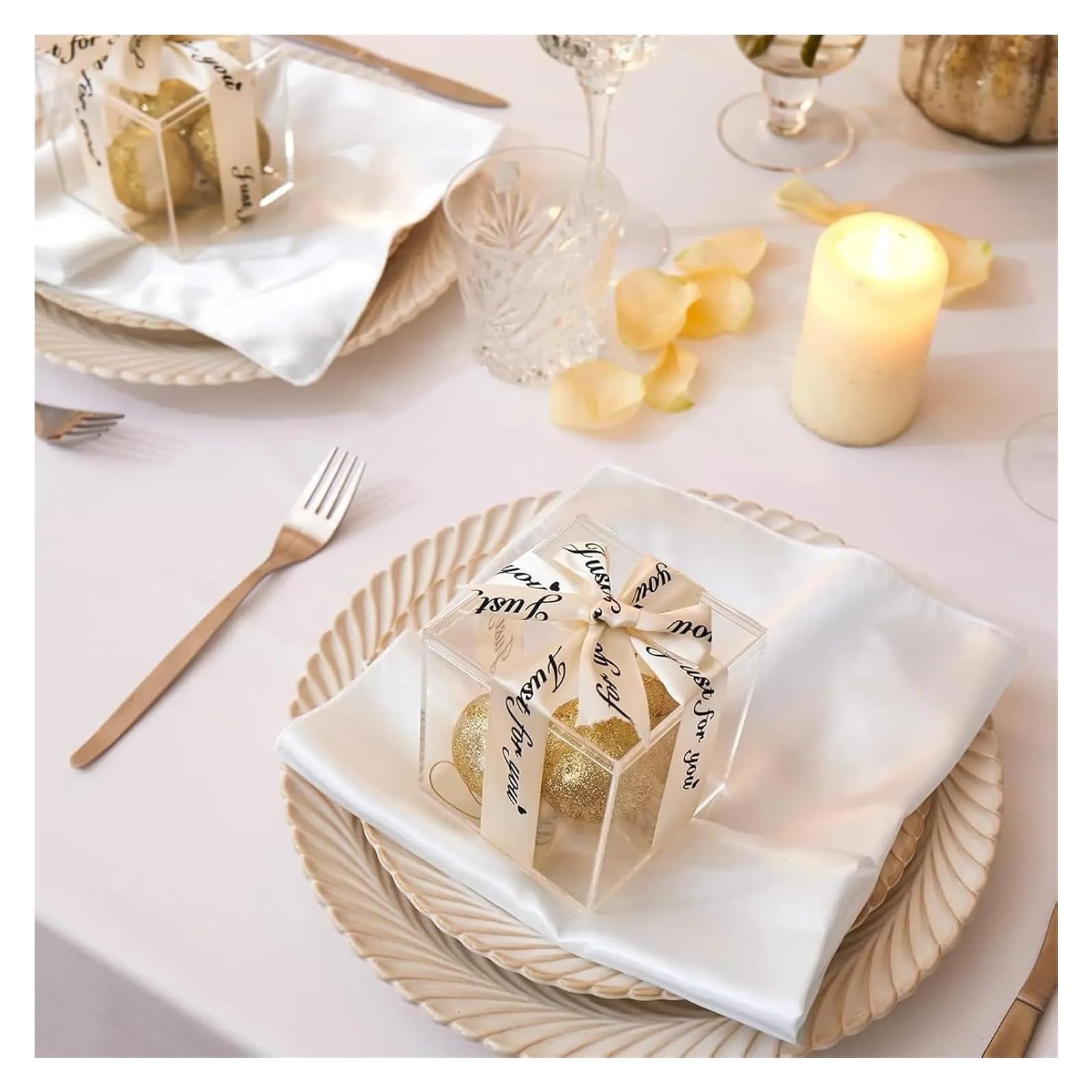 Napoles de Tela de algodón, Servilletas de Mesa 50 Piezas 30x30 cm satén Cuadrado Multicolor Lavable decoración del Banquete Boda(50pcs-White)