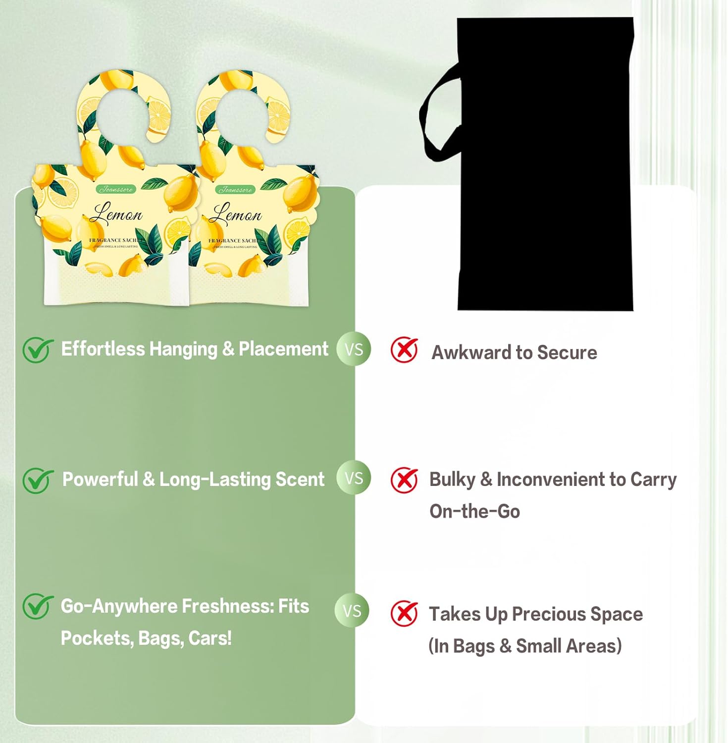 15 Packs Lemon Scented Sachets Bag for Drawers and Closets, Home Fragrance Sachet, Long-Lasting Hanging Closet Deodorizer Smell Goods for House