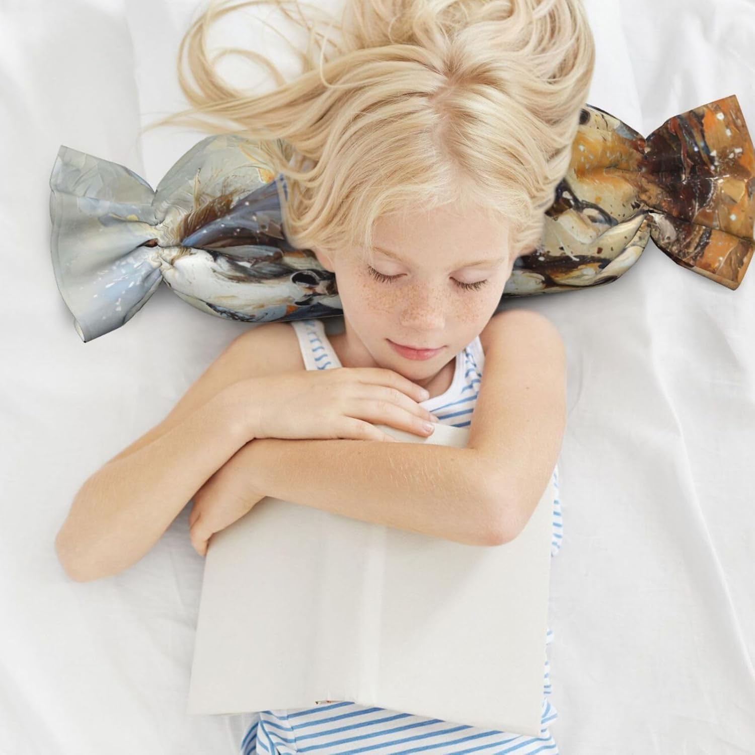 Horses Running Art Print Candy Cylindrical Comfortable Pillow Throw Pillows Home Decor Easy Maintenance