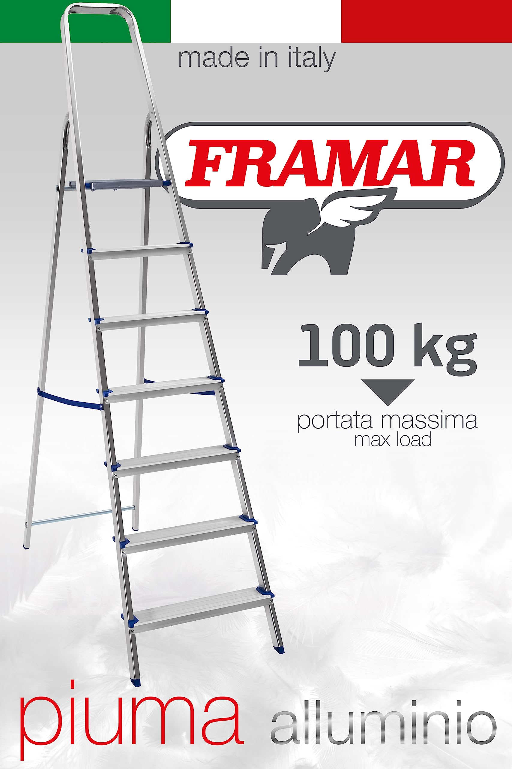 FRAMAR Scala Piuma 7 Gradini in Alluminio - Portata 100 Kg