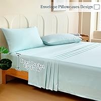 Vista 4 de MCO Juego de sábanas de 100% algodón de 300 hilos, tamaño Queen, bolsillo profundo de 16 pulgadas, sábanas refrescantes transpirables de 4 piezas