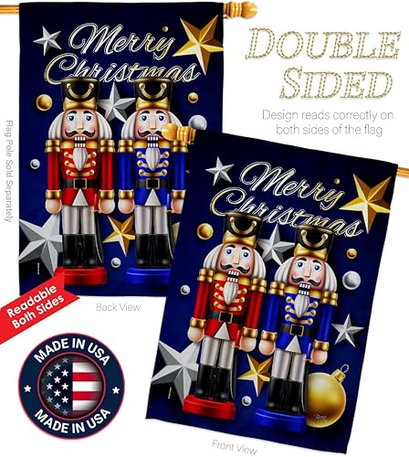 Miniatura 3 de Breeze Decor Bandera de casa de cascanueces para invierno, Navidad, Papá Noel, boda, regalo de Navidad, temporada de renos, decoración de nieve,