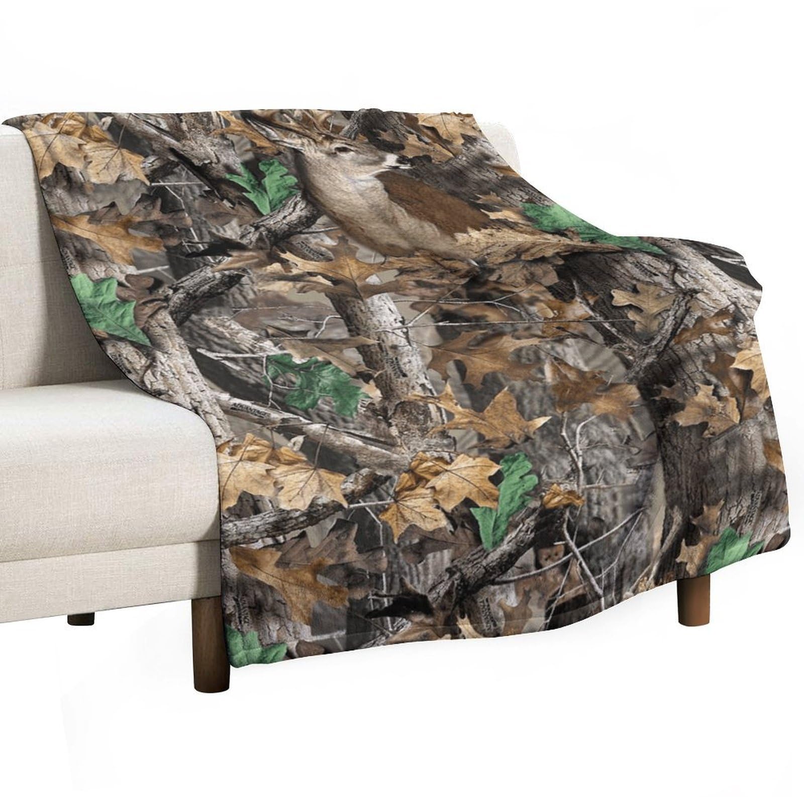 Cgsbngha Style Camouflage Deer Hunting Flannel Fleece Blanket Lightweight Soft Throw Blankets For Sofa Couch Bed Chair