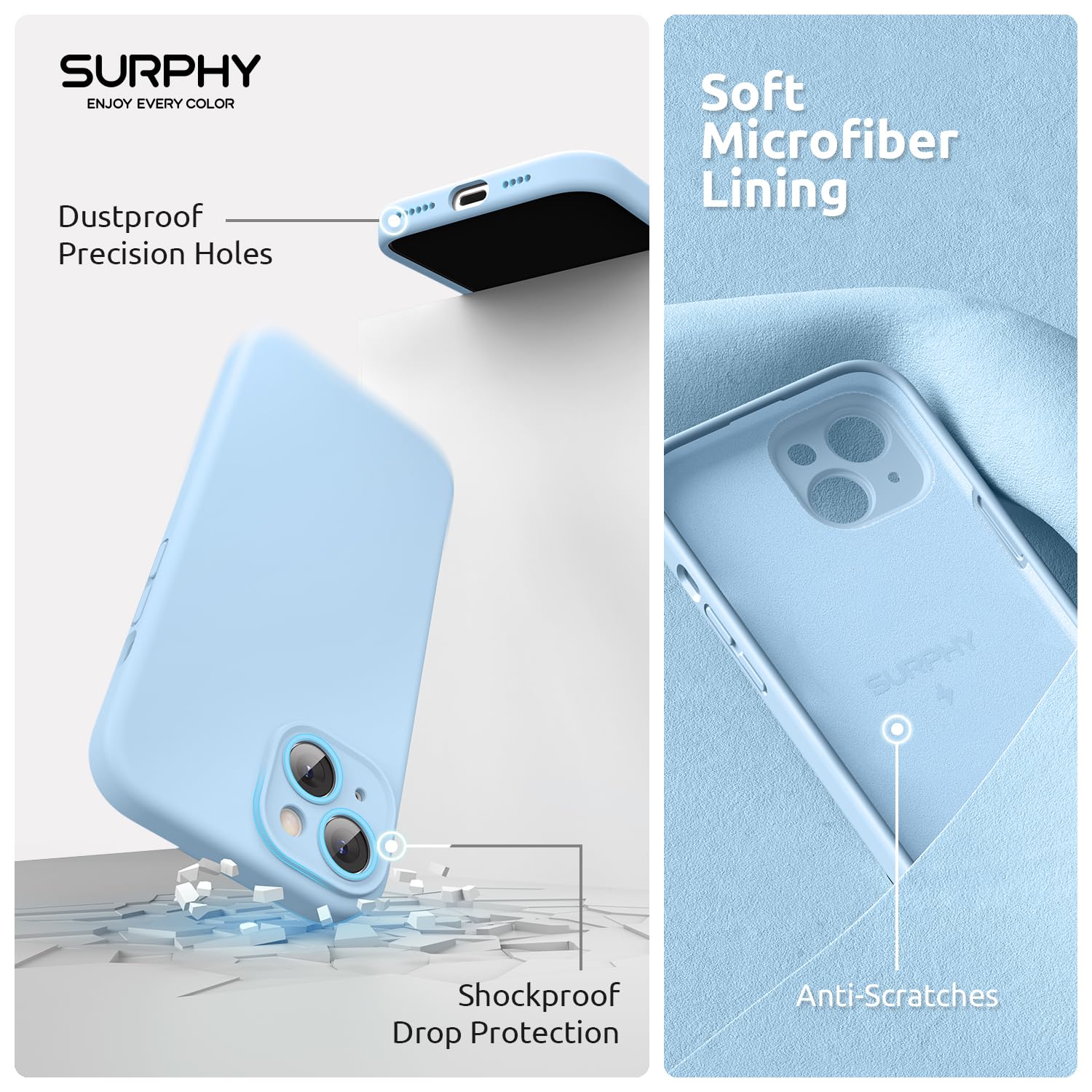 SURPHY Cover Magnetica In Silicone Per IPhone 15 Pro Max Con 2 Vetri Temperati – Verde Cactus, Compatibile MagSafe - 3