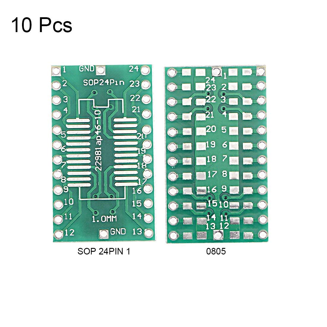 SOP 24PIN 1 mm/0805 a DIP Adapter PCB Board SMD Converter 10 pezzi