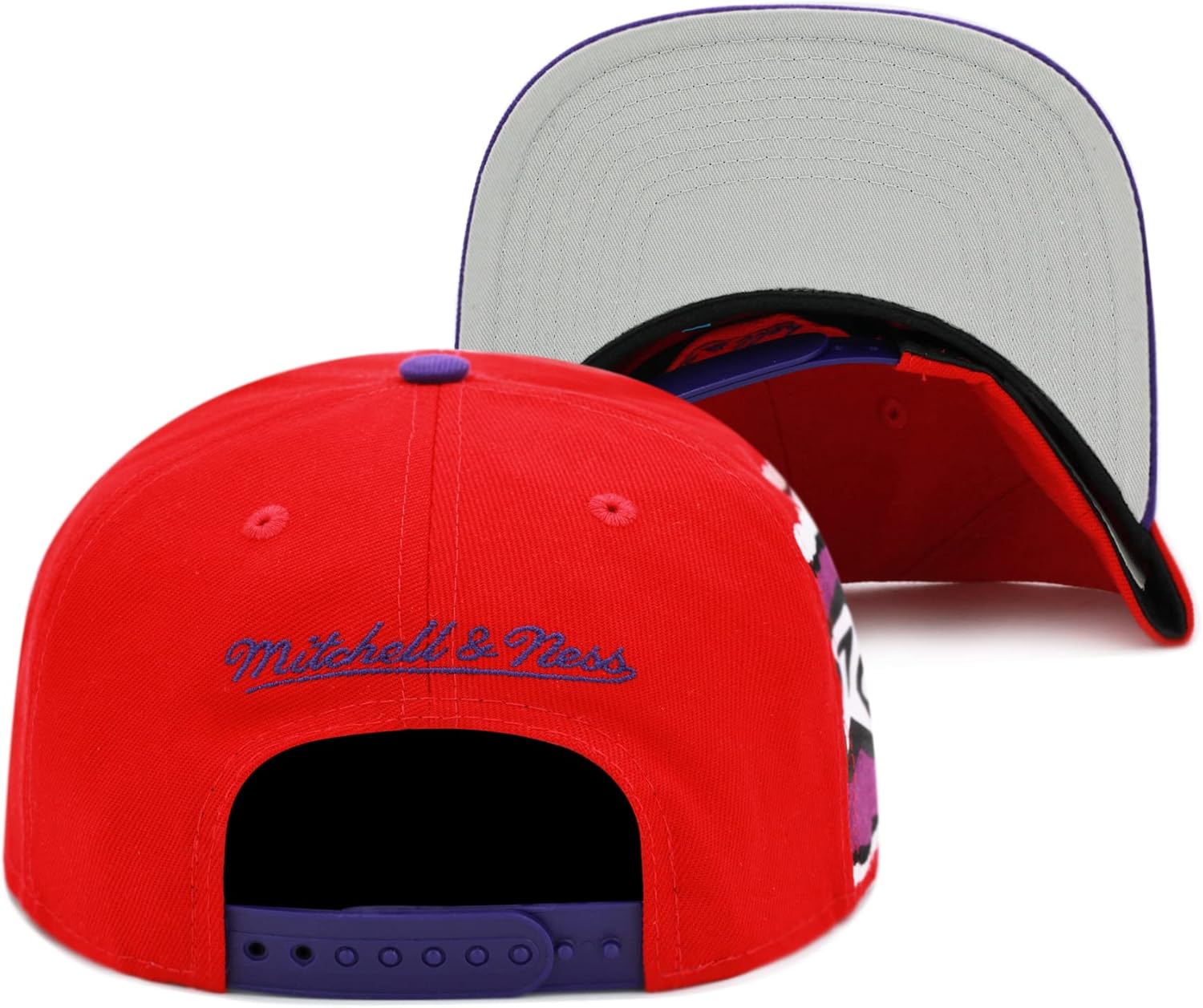 Miniatura 4 de Mitchell & Ness Toronto Raptors NBA Jumbotron Snapback Gorra ajustable - RojoPúrpura, Rojo -