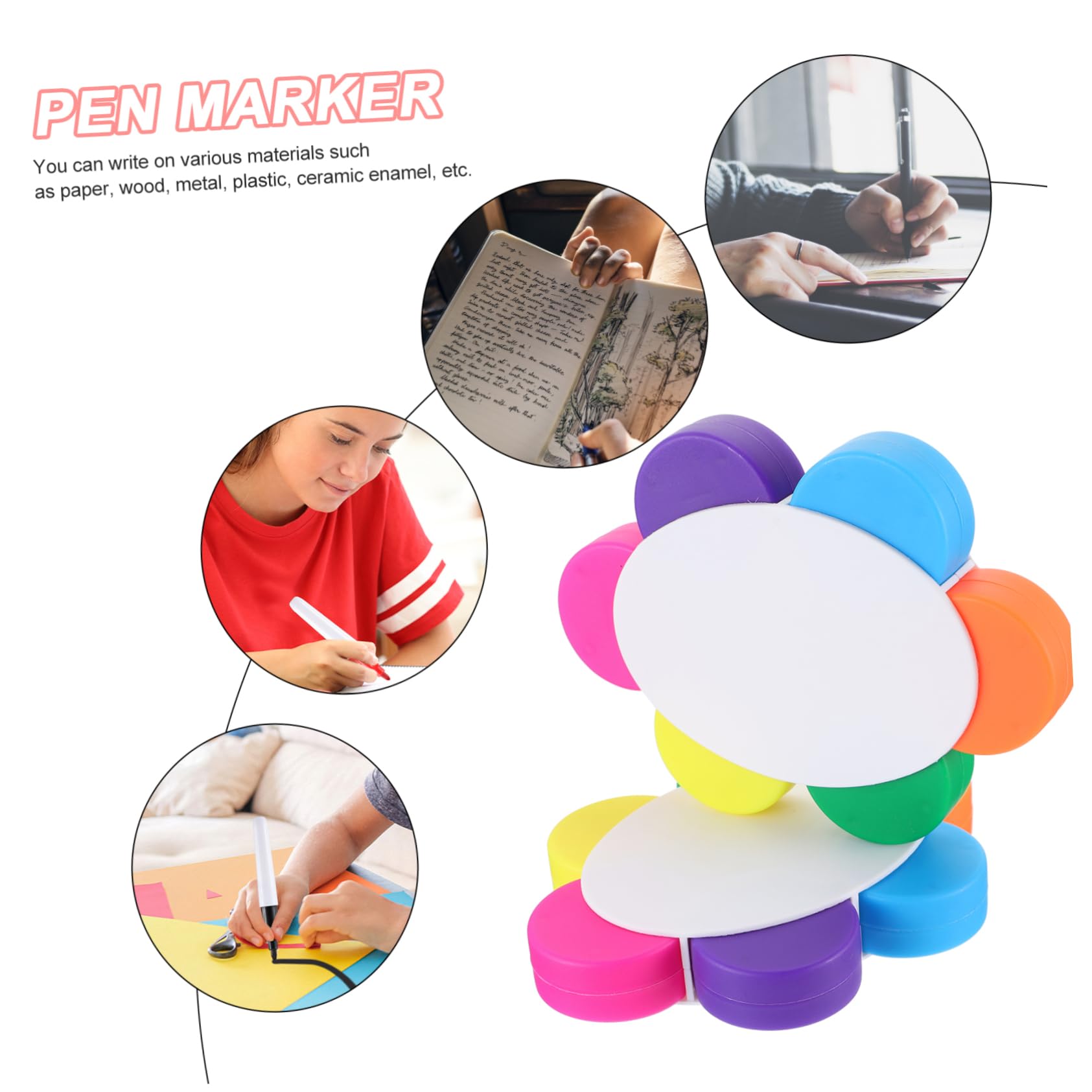 3 Set Evidenziatori Fluorescenti Colorati Per Studio E Lavoro Design E Per Adulti 2 Pezzi*3