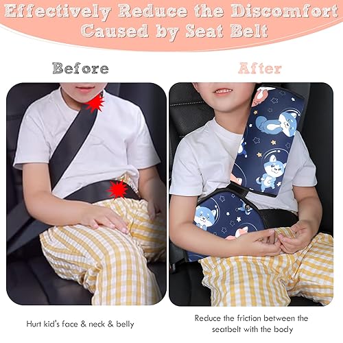 Miniatura 2 de Ajustador de cinturón de seguridad y cojín de cinturón de seguridad para niños, ajustador de cinturón de seguridad y almohada, funda de cinturón de