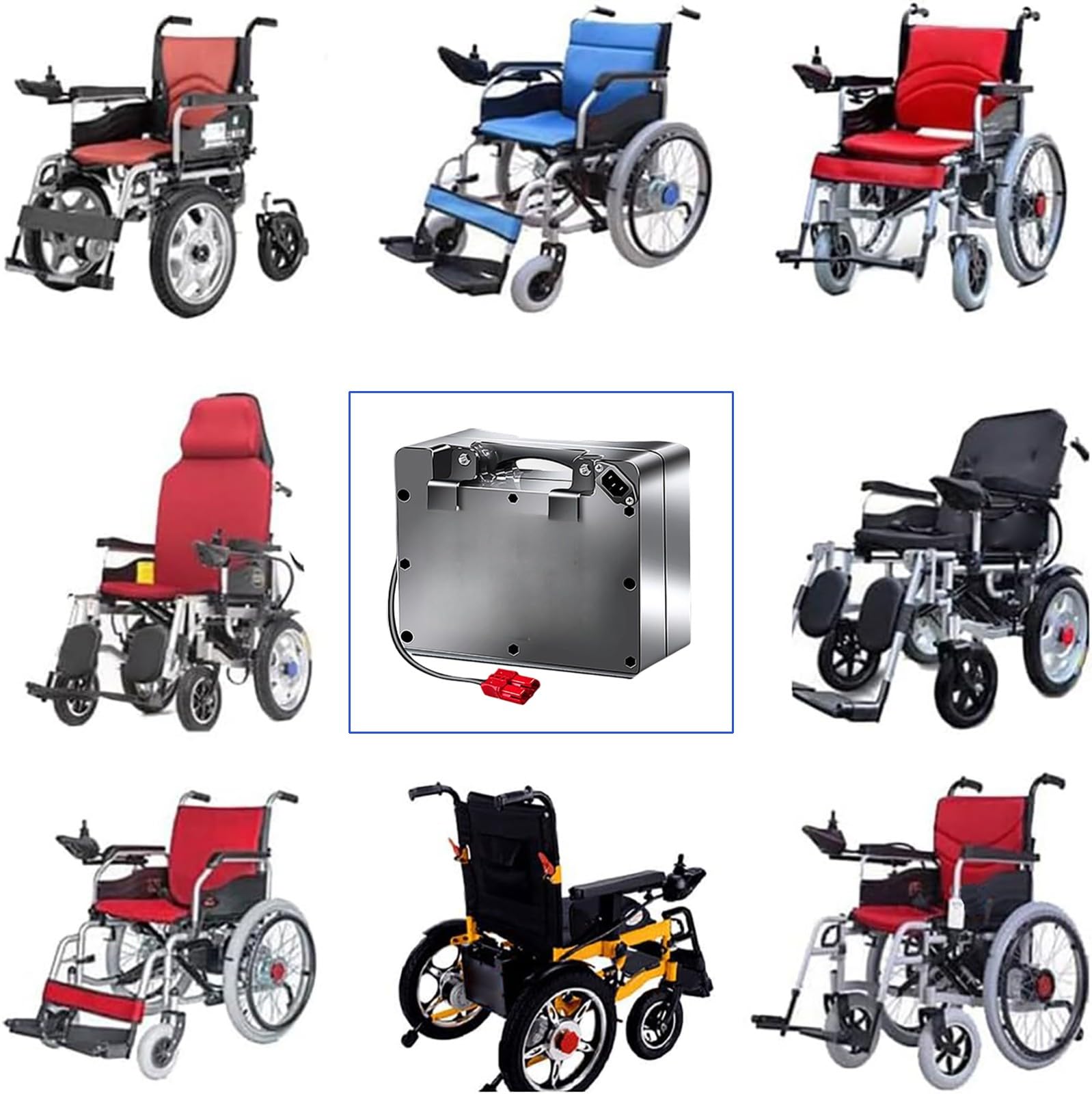 Batería para Silla De Ruedas Eléctrica De 24 V, Batería De Iones De Litio De 24 V 10 Ah 12 Ah 15 Ah 20 Ah con Cargador, Conector Anderson Rojo, Portátil.