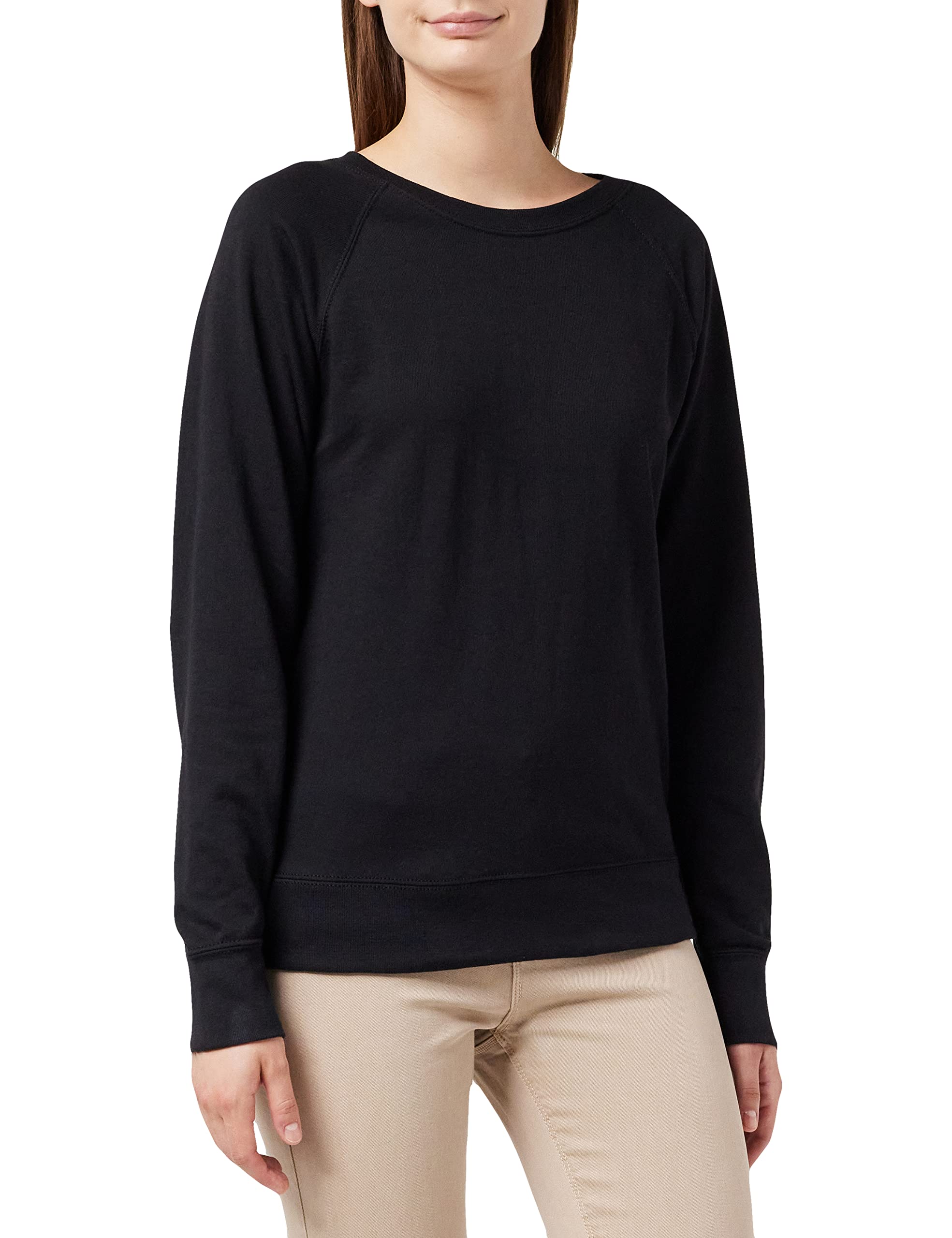 Fruit Of The Loom Women's Black Raglan Lightweight Sweater, 10 (Manufacturer Size:small)