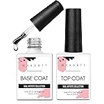 Makartt 2 Pcs Gel Top Coat and Base Coat Set - No Wipe Shine Finish Soak Off Base Top Coat Long Lasting for Gel Nail Polish, LED UV Lamp Need, Salon Quality Nail Manicure Gifts, 10ML