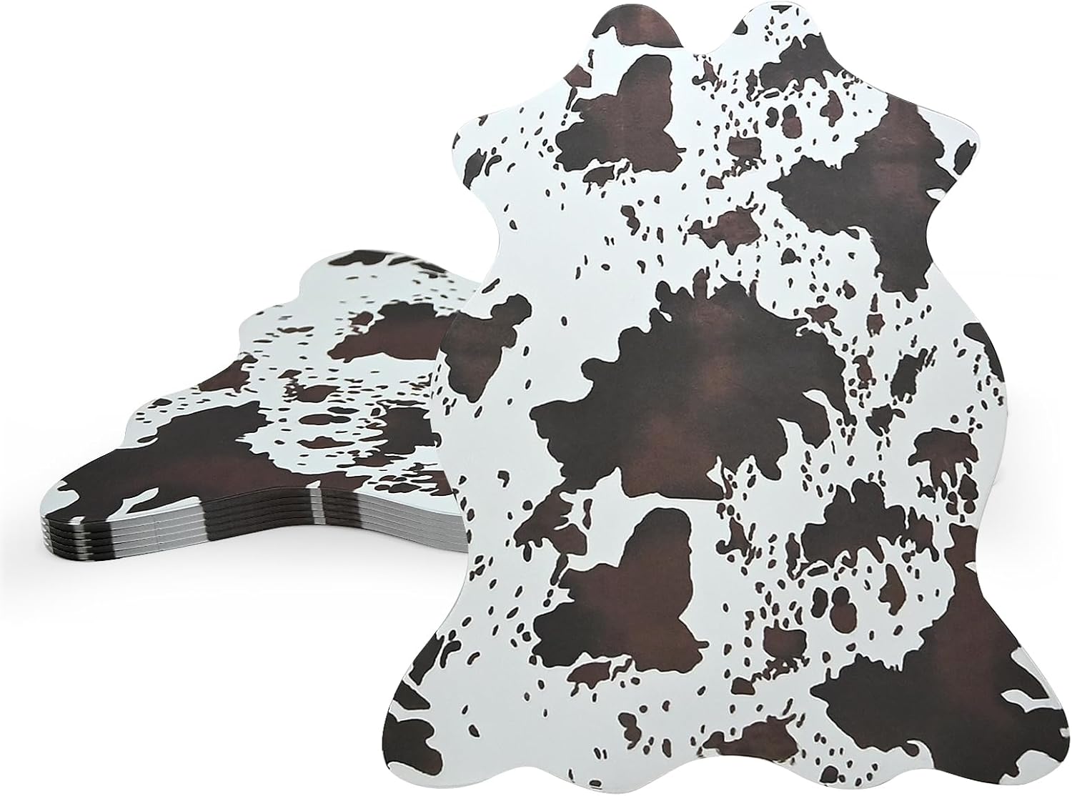 50 Pcs Western Cow Print Place Mats Disposable Cowhide Print Paper Placemats Western Cow Printing Placemats for Holiday Banquet Kitchen Table Room Decor (Light Brown)