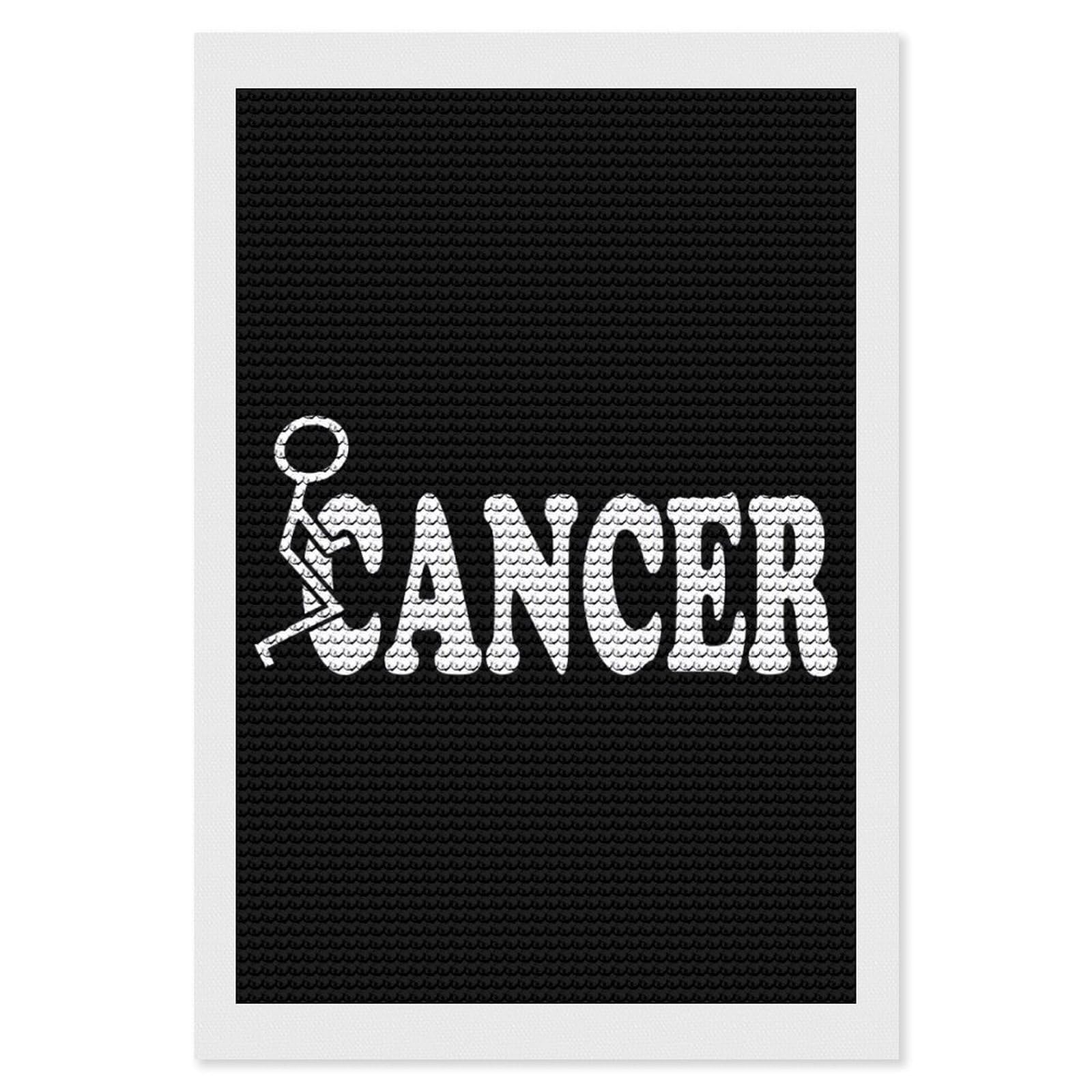 Nclqvjxzkhw Style Fuck Cancer Diamond Art Painting For Adult Round Diamonds Pictures Arts Crafts Home Wall Decor 8"X12"