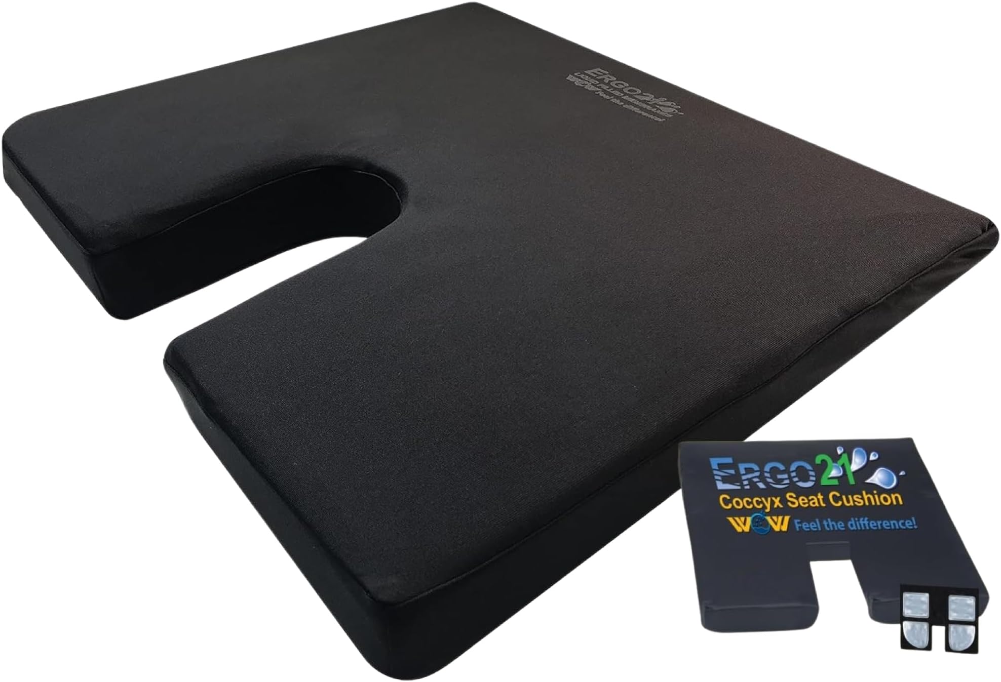 LiquiCell Coccyx Seat Cushion, Aid for Tailbone Pain Relief, Sciatica Pain, Back Support | Donut Like Butt Pillow for Long Hours Sitting at Home/Office Chair (18" W x 17" L x 2" H)