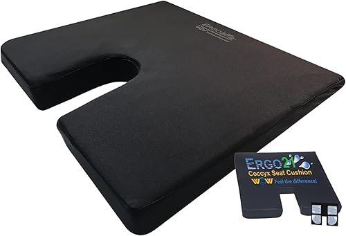 Ergo21 LiquiCell - Cojín de asiento de coxis para aliviar el dolor de coxis, dolor de ciática, soporte de espalda, almohada de trasero similar a una