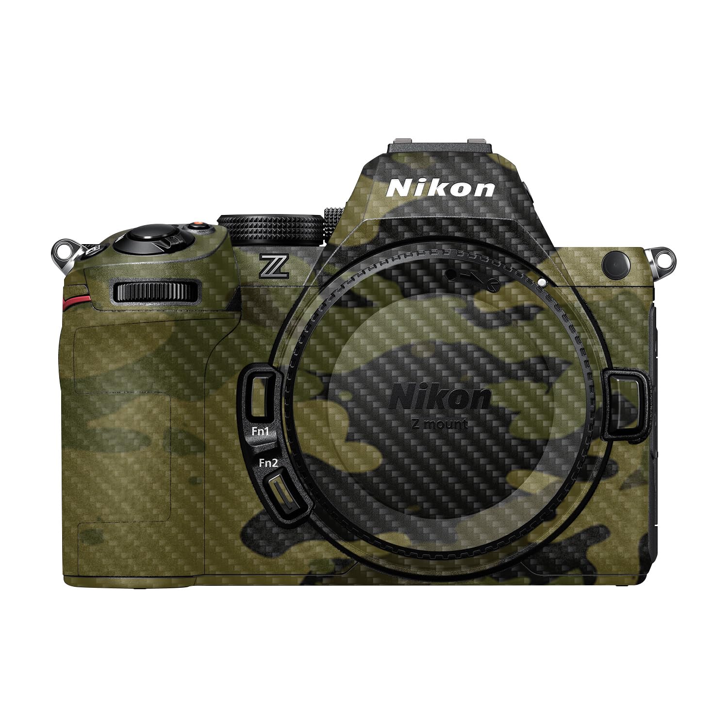 Carbon Fiber Camera Skin Compatible with Nikon Z5 II (2025) - Green Camouflage - Premium 3M Vinyl Protective Wrap Decal Cover - Easy to Apply | Crafted in the USA by MightySkins