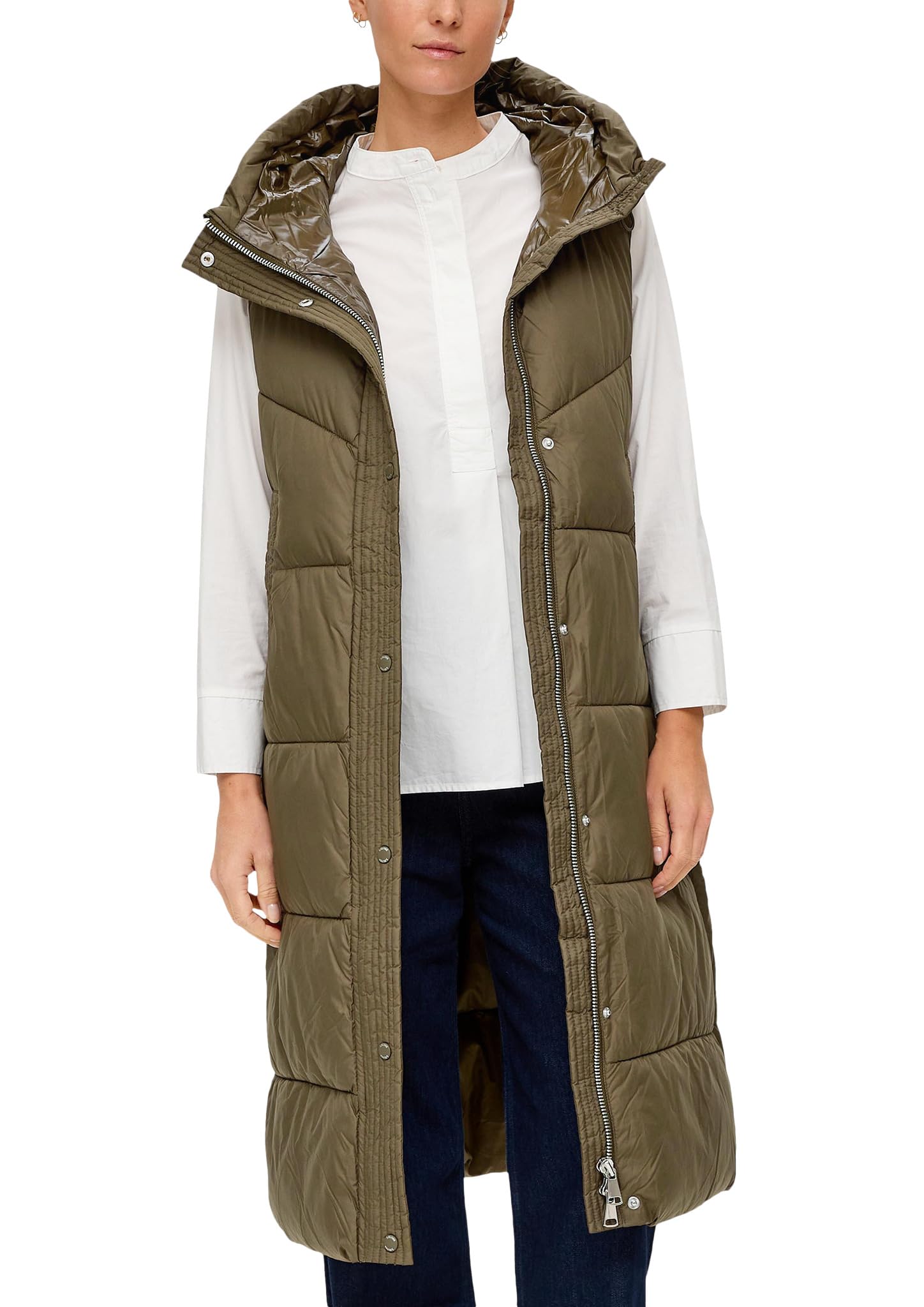 s.Oliver Women's Weste ärmellos Weste ärmellos, khaki/oliv, 38