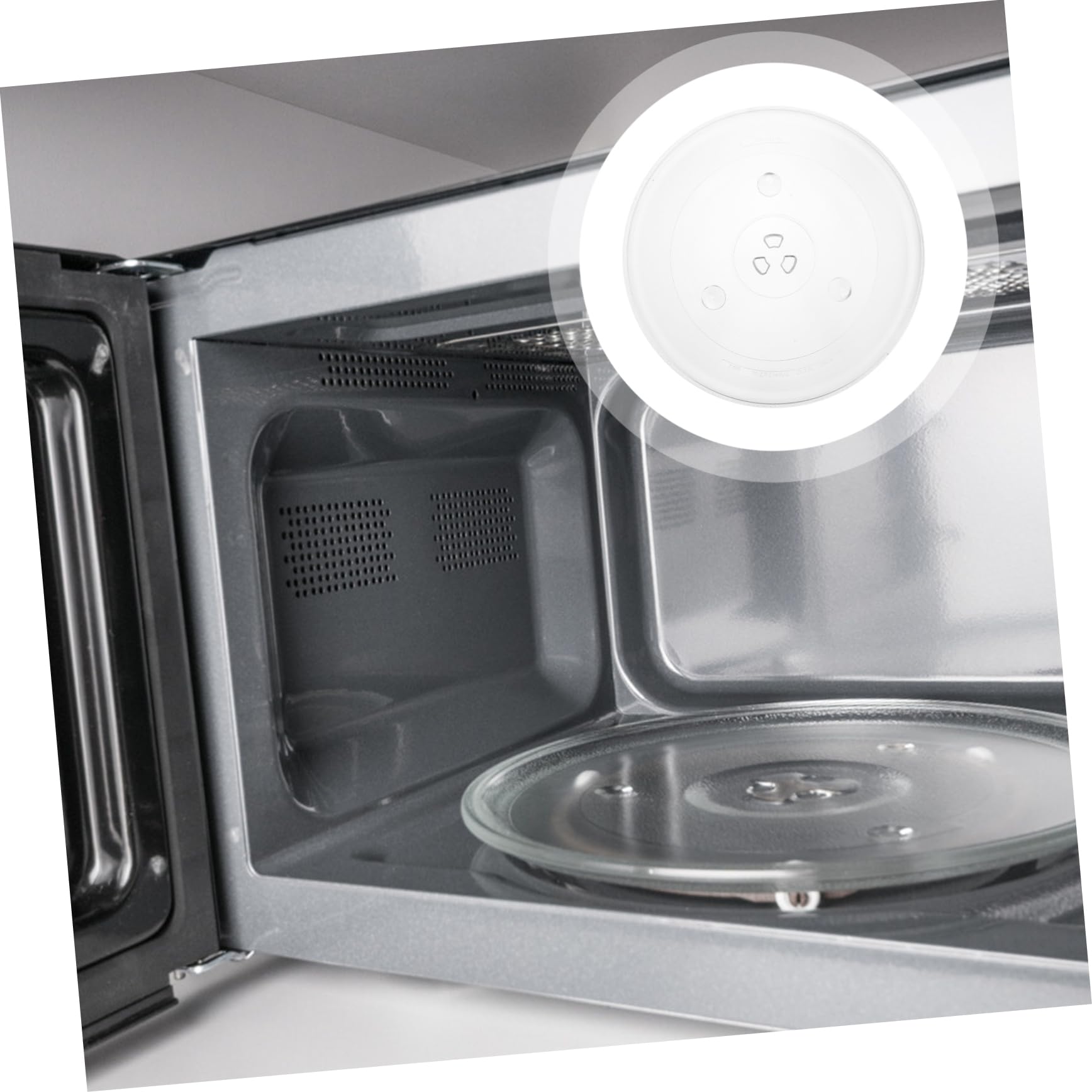 TOPBATHY Plato Giratorio de Vidrio Duradero y Estable para Microondas, Repuesto Resistente al Calor, Instalación Sencilla, Accesorio de Cocina