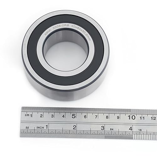 Miniatura 6 de XIKE 1 Pcs 3208-2RS5208-2RS Sealed Angular Contact Ball Bearing 40x80x30.2mm Double Row, Fits DIYCNCMotorAuto AC, Water