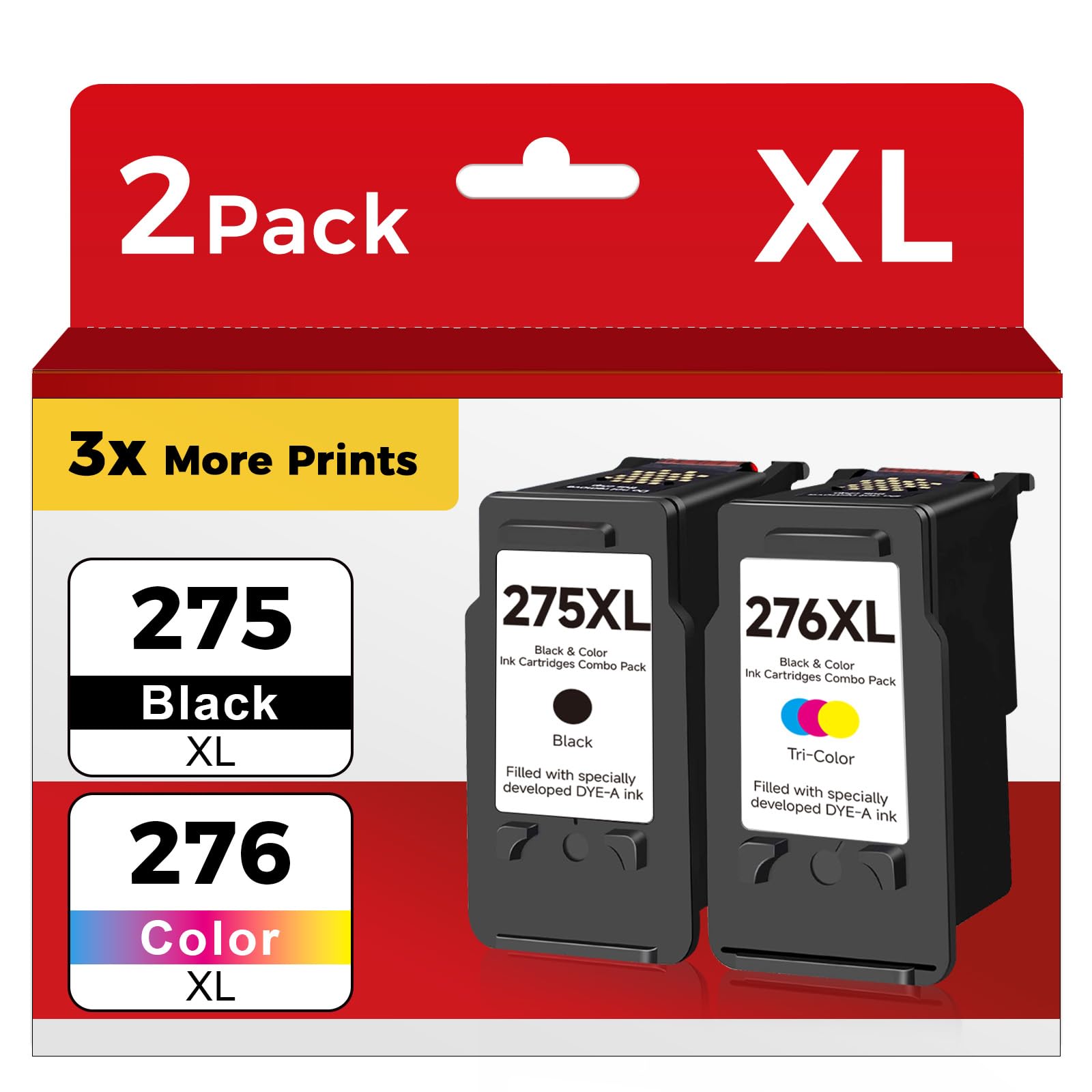Skyink Remanufactured Ink Cartridge Replacement for Canon Ink 275 276 XL 275XL 276XL PGI275 CLI276 PG-275 CL-276 (Black Color 2-Combo Pack) for Pixma TS3500 TS3522 TS3520 TR4700 TR4720 TR4722 Printer