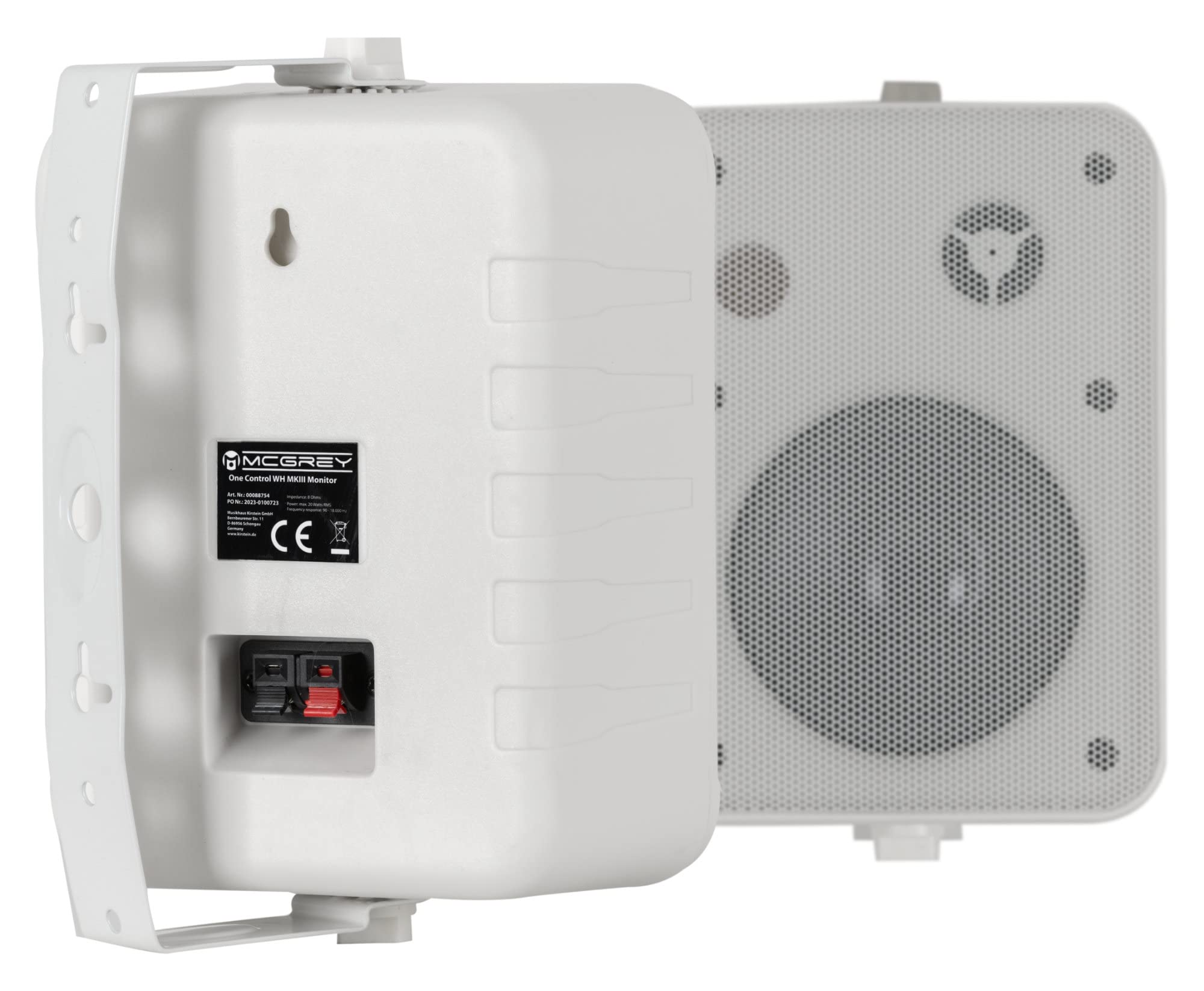 McGrey One Control WH MKIII Coppia Casse Bianche, Woofer 4", Tweeter 0 | Diffusori compatti per installazione, studio o uso HiFi, Potenza nominale: 10 Watt RMS, 5" con angolo di dispersione di 180°