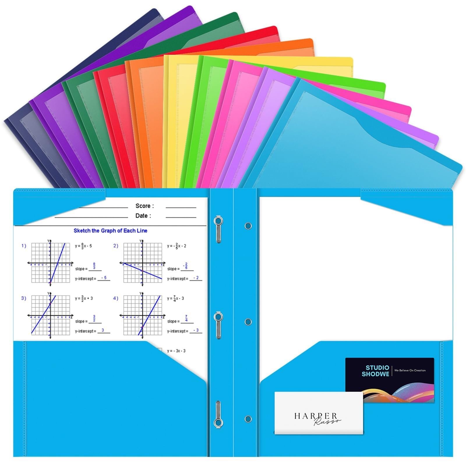Dossier de fichiers couleurs 9 pièces for papier format lettre chemise a4