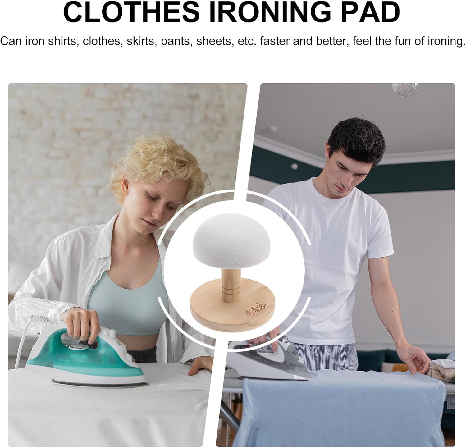 BESPORTBLE Padded Round Ironing Stool with Heat-Resistant Cover Compact Dry-Cleaning Board for Home Laundry Supplies Tailoring and Garment Steamer Use Random Color