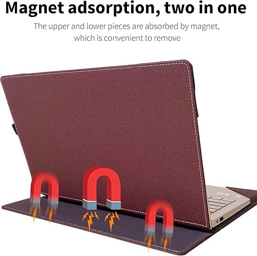 Miniatura 8 de Funda para portátil HP OMEN 8Plus 17.3 pulgadas, HP 17s-cu 17-cn cp para Hp 470 G8 G9 caso portátil resistente a caídas Funda PU (rojo vino)