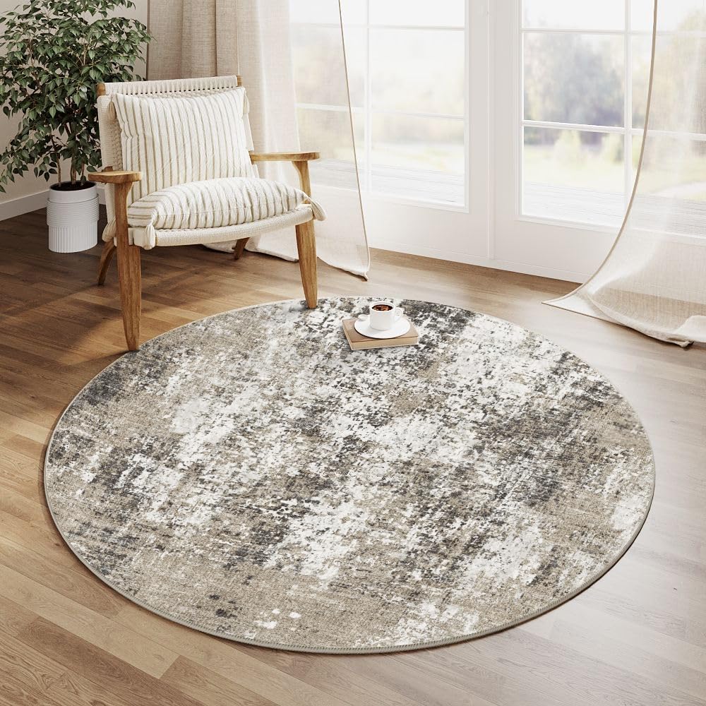 Asrug Abstrakter Teppich 150x200 Cm – Rutschfest, Maschinenwaschbar & Weich Für Wohnzimmer, Schlafzimmer & Mehr