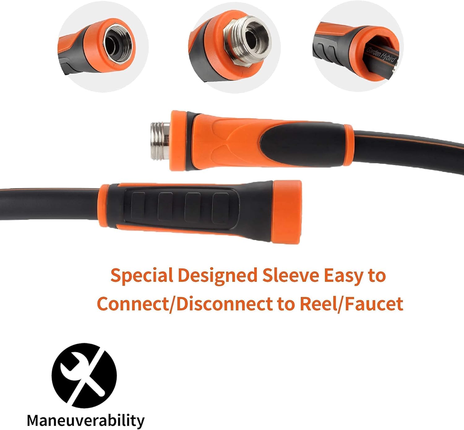 Giraffe 2 Way Hose Splitter & Hybrid Garden Leader Hose 5/8" 10ft Bundle