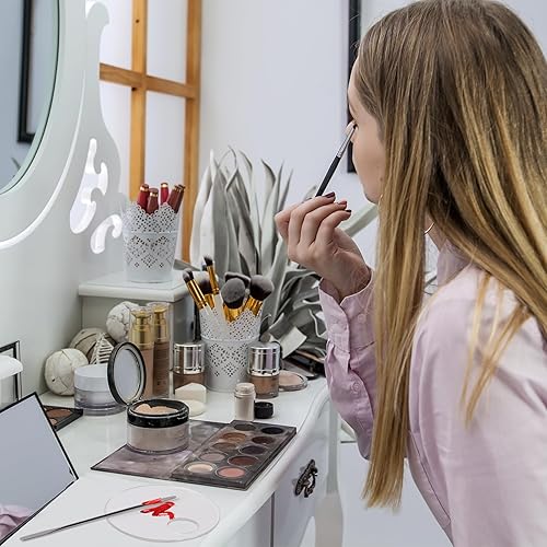 Miniatura 7 de Bandeja de paleta de maquillaje, 2 unidades, bandeja de mezcla de maquillaje transparente, paleta de cosméticos acrílica con 2 piezas de espátula,