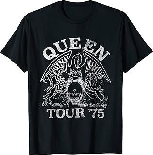 Queen Official Tour 75 Crest Logo T-Shirt
