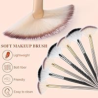 Vista 3 de 12 cepillos de abanico para faciales suaves y delgados para mascarillas faciales aplicador de cepillo para máscara de ácido glicólico, máscara