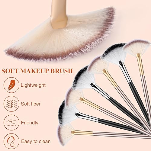 Miniatura 3 de 12 cepillos de abanico para faciales suaves y delgados para mascarillas faciales aplicador de cepillo para máscara de ácido glicólico, máscara de