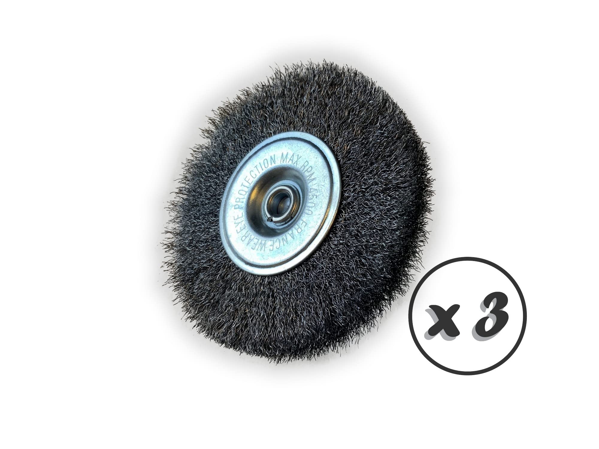 Kibros Lot 3 brosses rot. circ. acier dur Ø 100 mm 18 mm tige