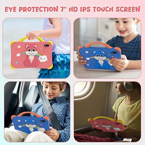 Miniatura 7 de CWOWDEFU Tablet para niños, 8 GB+64 GB, expansión de 1 TB, tableta Android 14 para niños de 7 pulgadas Pro, aprendizaje de niños pequeños con funda,